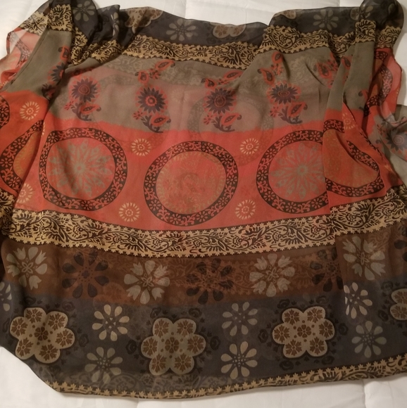 Set of 2 World Market scarves, rich, beautiful colors. - Picture 2 of 8